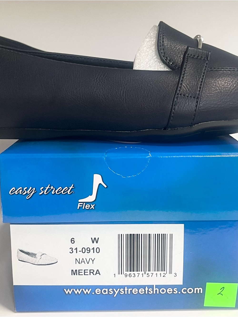 easy street Navy Slip-On Loafer with Metal Accent